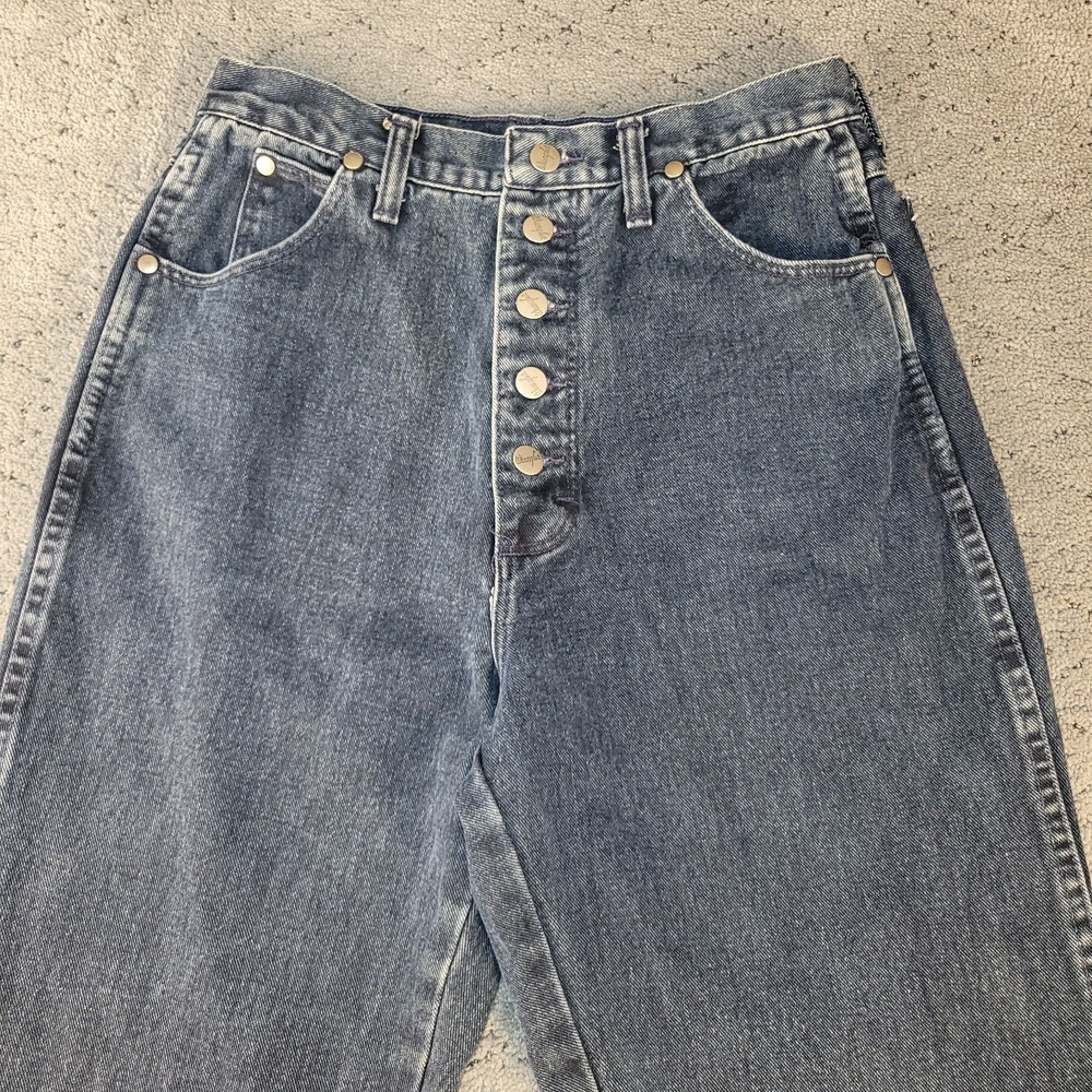 Vintage Wrangler Jeans Womens‎ 11/12 Blue High Rise Button Fly Straight USA Made